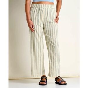 Toad&Co Barley Stripe Taj Hemp Elastic Waist Pants size XS